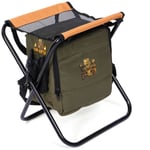 Koh Lanta - Siège de camping pliable Compartiment avec sac isotherme - Marron
