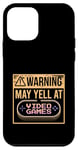 Coque pour iPhone 12 mini AVERTISSEMENT ! PEUT YELLER À DES JEUX VIDÉO Gamer Meme