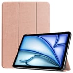 iPad Air 11 (2024) - Slim Tri-Fold læder cover - Rosa guld