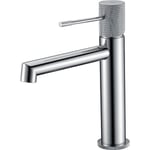 Robinetterie de lavabo avec un seul levier Modèle line Bec universel Couleur gris finition chromée [ Imex