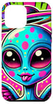 Coque pour iPhone 12 Pro Max Alien coloré avec halo et ailes Pop Art cool