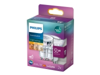 Philips SceneSwitch - LED-spotlight - GU10 - 1.5/3.5/4.8 W (motsvarande 50 W) - klass F - varmvitt/flammljus - 2200/2500/2700 K (paket om 2)