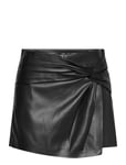 Leather-Effect Culottes Bottoms Shorts Leather Shorts Black Mango