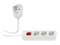 Rev Powersplit - Effektband - Ac 230 V - 3500 Watt - Utgångskontakter: 4 (4 X Europlug) - 5 M Sladd - Vit