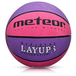 meteor Ballon de Basket-Ball - Taille Enfant Jeune, idéal pour l'entraînement et Le Plaisir - Gonflables Basketball Mini avec Surface antidérapante Layup, Rose, Größe #3