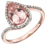 Elements Gold GR563P 9k Rose Gold Morganite And Diamond Jewellery