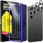 Milomdoi 3 Pack Screen Protector for Samsung Galaxy S24 FE with 3 Pack Camera Lens Protector,Tempered Glass Accessories, [Support Fingerprint Unlock]