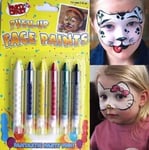 5 PUSH UP FACE PAINT BODY WAX PENCILS PAINTS PARTY DRESS UP KIDS CRAYON CRAZY