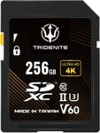 Carte Sd 256 Go V60, Vitesse De Lecture Jusqu'À 245 Mo/S, Uhs-Ii U3 Class 10 V60 4K Ultra Full Hd, Carte Mémoire Sdxc De Qualité Professionnelle