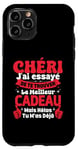 Coque pour iPhone 11 Pro Chéri J'ai Essayé De Te Trouver Cadeau Saint Valentin Amour