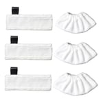 Memkey - Lot de 6 chiffons de rechange en microfibre pour nettoyeur vapeur Kärcher EasyFix sc 2, sc 3, sc 4, sc 5(3 pour brosse de sol + 3 pour la