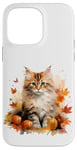 Coque pour iPhone 14 Pro Max Cute Fall Cat With Autumn Pumpkins For Girls And Cat Grandma