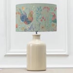 Voyage Maison Bilbury Flock Eva Elspeth Cream and Robins Egg Complete Table Lamp