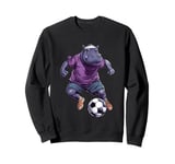 Funny Hippo Playing Soccer Hippopotamus Sweatshirt