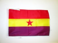 DRAPEAU ESPAGNOL RÉPUBLICAIN ETOILE ROUGE 45x30cm - PAVILLON ESPAGNE RÉPUBLICAIN