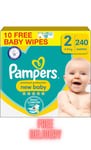 Pampers Premium Protection New Baby Size 2 4kg-8kg Monthly Pack 240 Nappies Gift