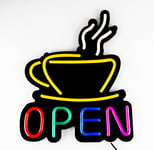 Neonskilt ""Coffee Open""