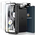 LK 2+2 Verre Trempé Google Pixel 8A, Contenir 2pcs Protection écran et 2pcs Caméra Arrière Protecteur,avec Cadre d'Installation, Anti-Rayure, Sans Bulles d'Air, 9H Dureté, Ultra Clair