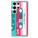 Coque Galaxy S23 ULTRA cassette bleu