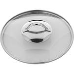 WMF Couvercle de casserole de 24 cm, couvercle en verre avec poignée ronde en métal, couvercle pour casseroles et poêles, verre résistant à la chaleur, passe au lave-vaisselle