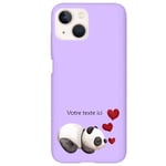 Coque violet Iphone 14 panda avec votre texte