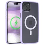 For iPhone 15 Plus Outdoor Cover MagSafe Phone Case Matte Edge Protection Purple