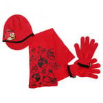 Angry Birds Childrens Boys Knitted Winter Hat, Gloves And Scarf Set