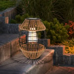 Lanterne solaire d'extérieur sur pied décoration de jardin solaire décoration balcon lampes solaires jardin chanvre, à suspendre ou à poser, led