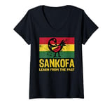 Womens Learn From The Past African Symbol Sankofa Adinkra V-Neck T-Shirt