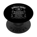 Whiskey Label Trump 2024 Vote 47 Donald Trump 47th President PopSockets Swappable PopGrip