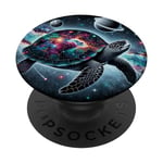 Turtle In Space Stars Planets Galaxy Turtle PopSockets Swappable PopGrip