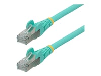 Startech.Com 7.5M Cat6a Ethernet Cable - Aqua - Low Smoke Zero Halogen (Lszh) - 10Gbe 500Mhz 100W Poe++ Snagless Rj-45 W/Strain Reliefs S/Ftp Network Patch Cord - Koblingskabel - Rj-45 (Hann) Til Rj-45 (Hann) - 7.5 M - S/Ftp - Cat 6A - Ieee 802.3Bt