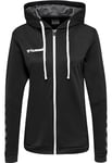 hummel Hmlauthentic Women's Poly Zip Hoodie Black/White