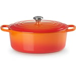 Cocotte Signature en Fonte Émaillée avec Couvercle, 33cm, Ovale, 7,5 l, 6,595 kg, Volcanique, 21178330902430 - Le Creuset