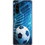 Sony Xperia 5 Transparent Mobilskal Fotboll