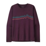 Patagonia Womens L/S Cap Cool Daily Graphic Shirt (Lila (RIDGE RISE STRIPE: NGHTPL XDYE) X-large)