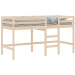 Lit mezzanine enfants échelle 90x190 cm bois pin massif Vidaxl Naturel