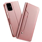 Plånboksfodral Spegel Galaxy A71 Rose gold