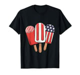 Popsicle USA Flag Funny Ice Pop Frozen Dessert 4th Of July T-Shirt