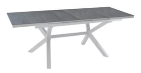 Table de jardin extensible Absolu Proloisirs HPL mat coloris Ardoise châssis blanc P.100 cm x L.180/240 cm x H.77 cm