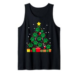 Funny Dog Cat Paws Christmas Tree Xmas Lights Pet Lovers Tank Top