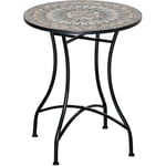 MH - Table ronde mosaïque valery noire beige vert