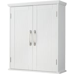 Teamson Home - Armoire à pharmacie murale en bois pour salle de bain avec étagères réglables blanc EHF-F0007 - blanche