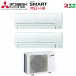 Electric dual split inverter air conditioner series smart msz-hr 9000+9000 avec mxz-2ha40vf gas r-32 wi-fi optional 9+9 - new - Mitsubishi