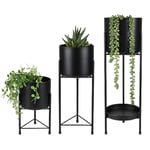 Urban Living SUNNYDAYS Garden & Metal - Cache Pot sur Pied X3 S:D17XH30CM / M:D17XH45CM / L:D19XH60CM