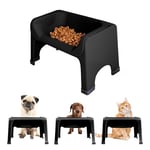 The Fluff Trough Gamelle surélevée pour Chien et Chat avec gamelle en Silicone pour Animaux de Petite et Moyenne Taille, approuvée par Les vétérinaires, Noir