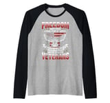 Freedom Isn't Free US Veterans American Flag Patriotic Raglan Baseball Tee