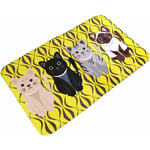 Tapis de Cuisine Antidérapant Tapis de Bain Absorbant Tapis de Devant Evier Décoratif Flannel Carpette Lavable pour Salon Chambre Salle de Bain Jaune