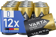 VARTA Batteries D Mono, Pack of 12, Power on Demand, Alkaline, Storage Pack, Smart, Flexible, Powerful, Ideal for Computer Accessories, Smart Home devices, Made in Germany