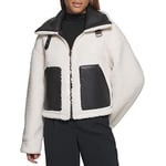 Levi's Women's Reversible Sherpa Faux Leather Shorty Jacket, Black/Cream, XXL